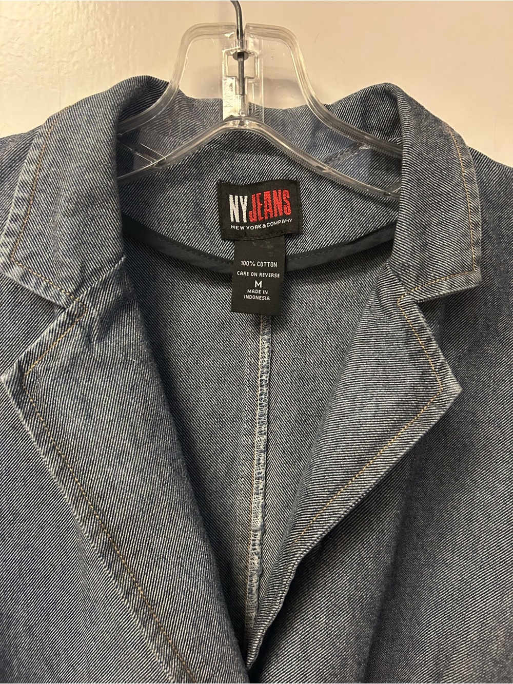 New York & Company Women’s Blue Denim Jacket Blazer